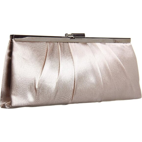 Handbags - Chic Women’s Satin Frame Clutch with Shoulder Chain - Stylish for Formal Events